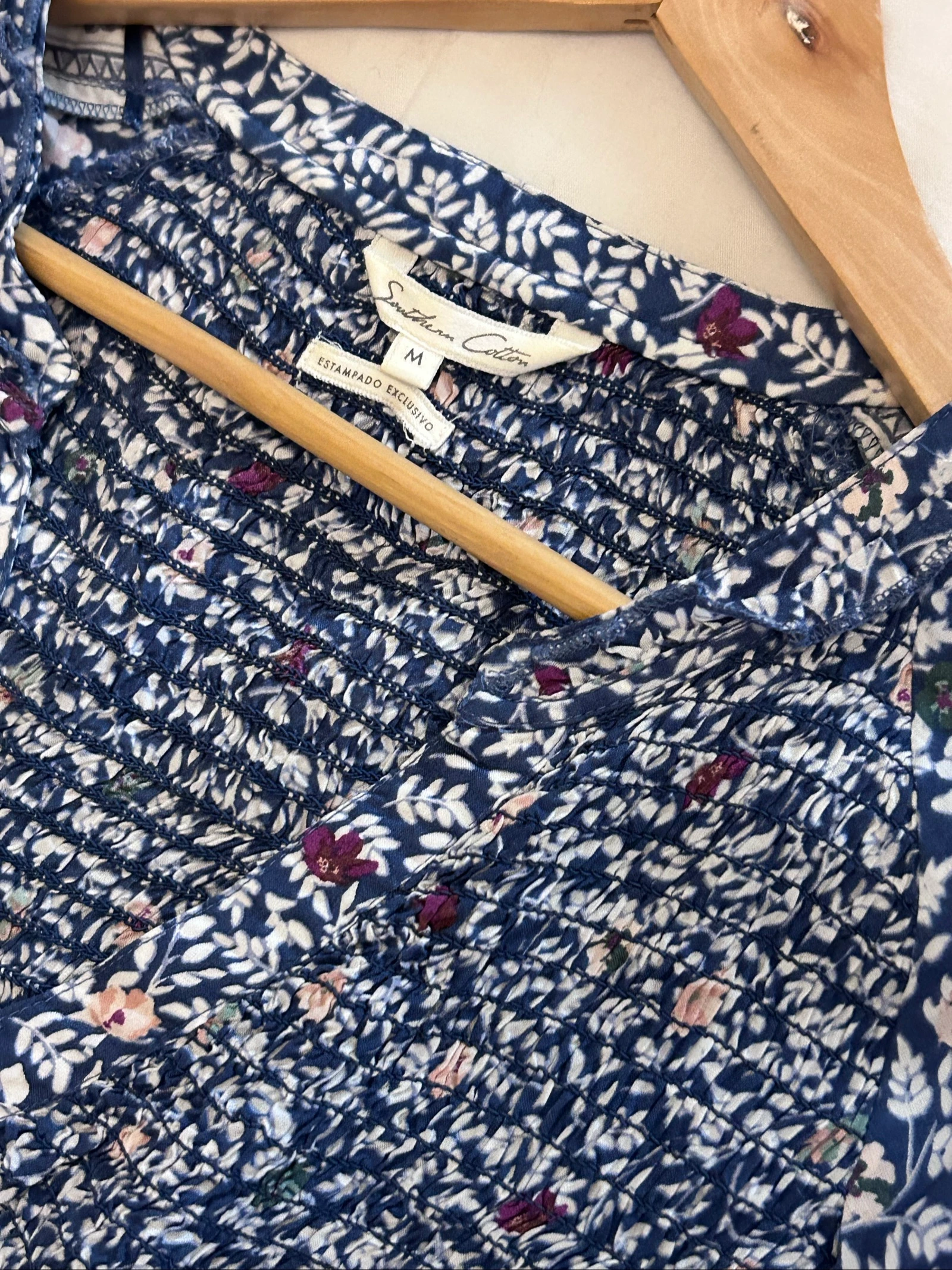Blusa vintage estilo boêmio de flores tamanho M – photo 4